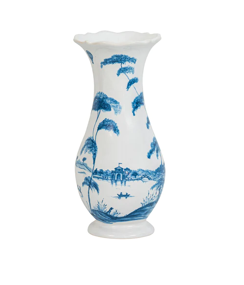Country Estate 9" Ceramic Vase - Delft Blue