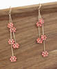 Earrings - Glass Beads Flower and Chain Earrings