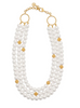 Necklace - Berry & Bead Triple Strand Pearl Necklace