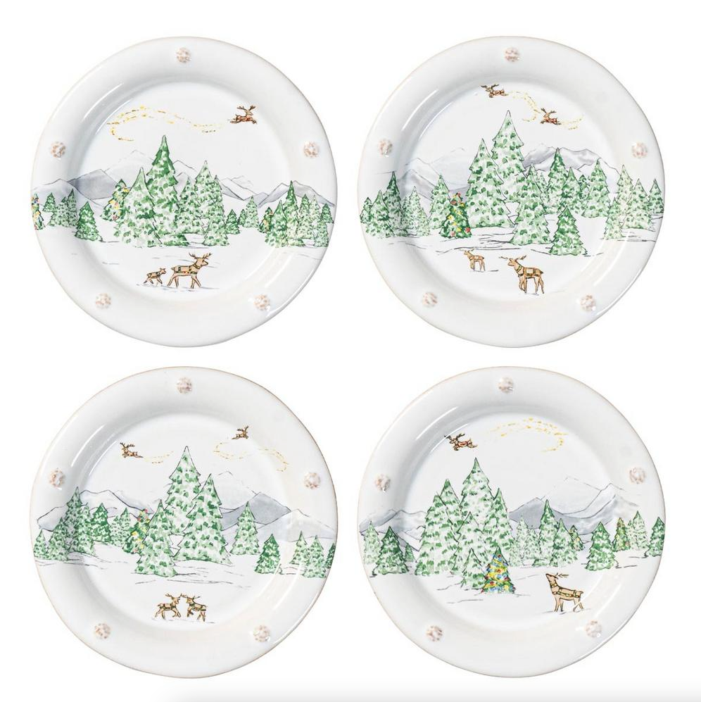 Juliska - Berry & Thread North Pole Dessert/Salad Plate Set of 4