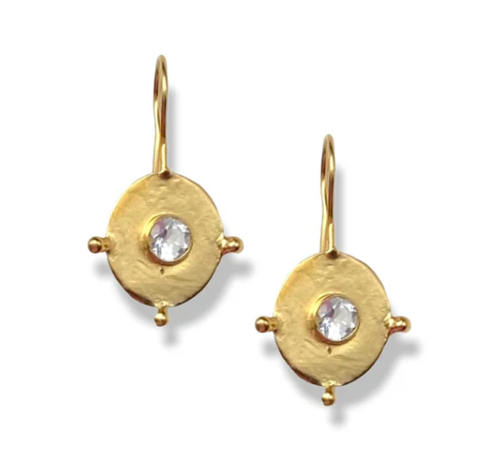 Dina Mackney - Earrings Coin Topaz Midi Earwire