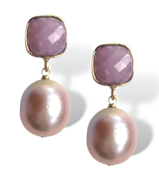 Dina Mackney - Earrings Sapphire Pearl Drop Earrings