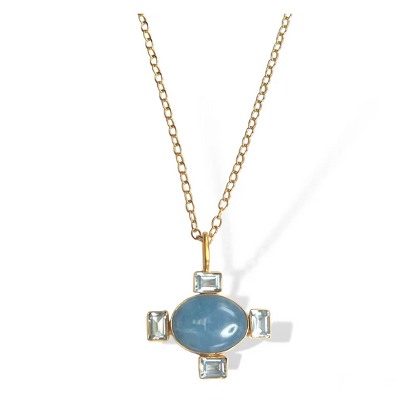 Dina Mackney - Necklace of Aquamarine & Blue Topaz Petite Necklace