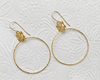 Earrings - Baronet Loop w Diamonds in Gold