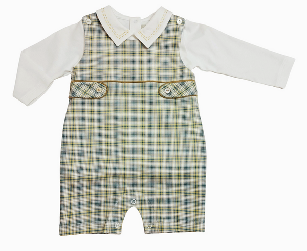 Baby - Fall Plaid Two-Piece Overall Set