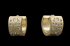 Earrings - Matte Gold Huggie with Clear Stones