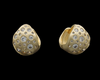 Earrings - Gold Teardrop Huggie with Clear Stones