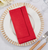 Napkins - Red Laser-Cut Hemstitch Napkin