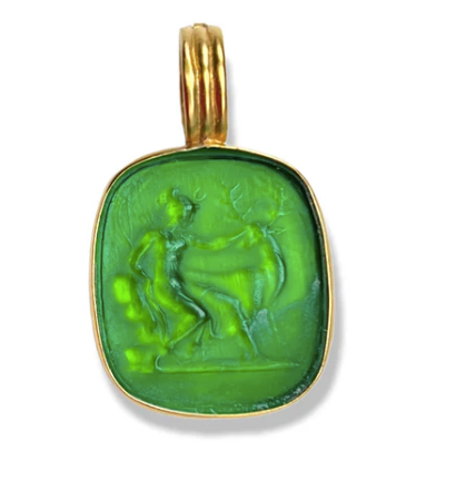 Dina Mackney - Diana and the Deer Intaglio Enhancer - Emerald