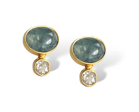 Dina Mackney - Aquamarine Topaz Mini Studs