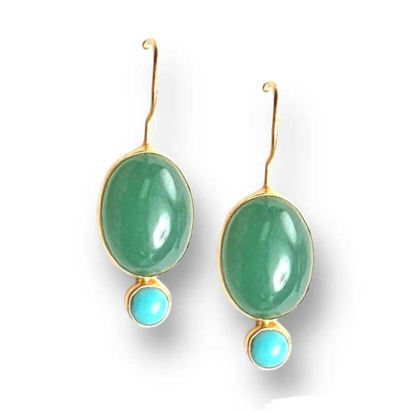 Dina Mackney - Adventurine and Turquoise Middie Earring