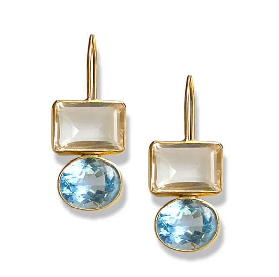 Dina Mackney - Blue Topaz + Quartz Middie Earring