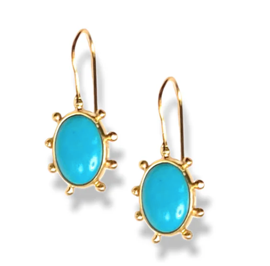 Dina Mackney - Natural Turquoise Pinwheel Earrings