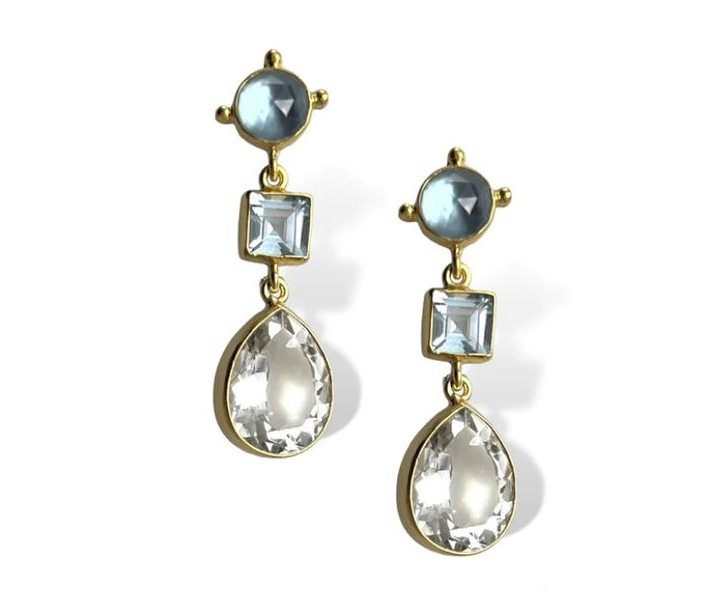 Dina Mackney - Topaz Triplet Linear Earrings