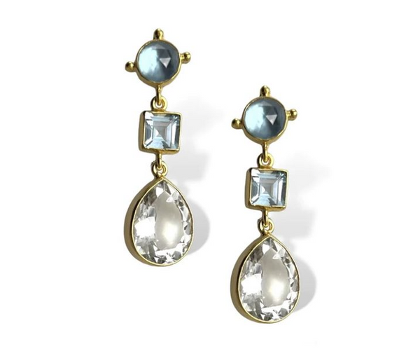 Dina Mackney - Topaz Triplet Linear Earrings