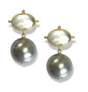 Dina Mackney - Pearl Drop Middie Earring in Gray