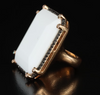 Estate Collection - Ring - White Agate and Diamond Ring