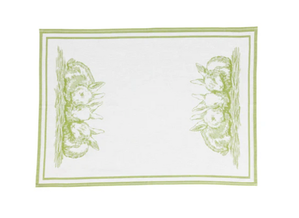 Hand Towel - Bunnies in Green