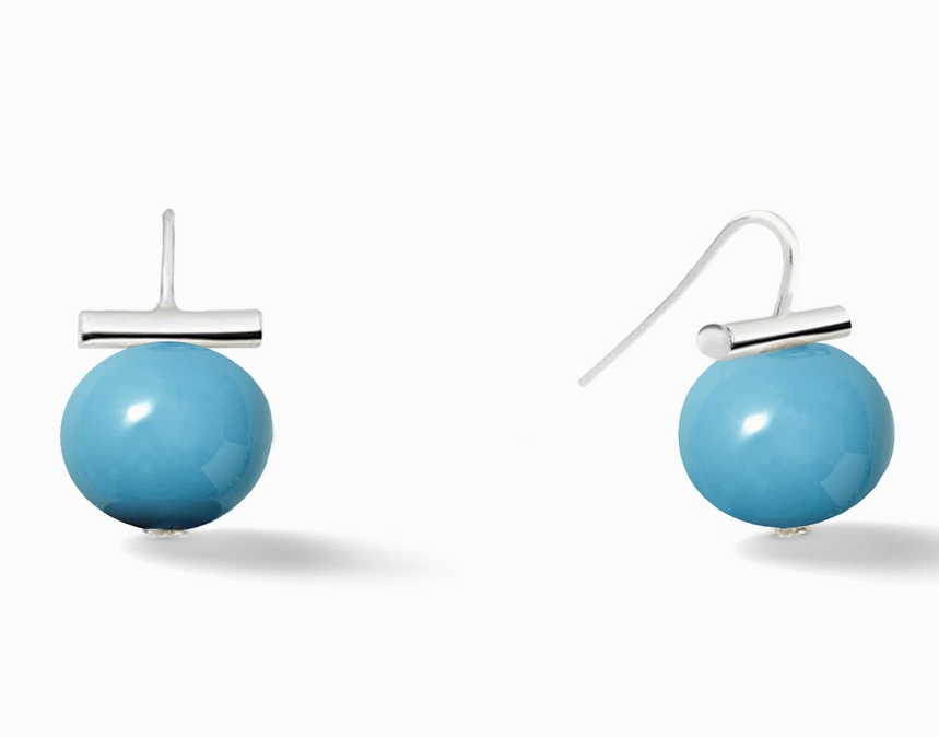 Earrings - Pebble Pearl in Colors on Sterling Silver