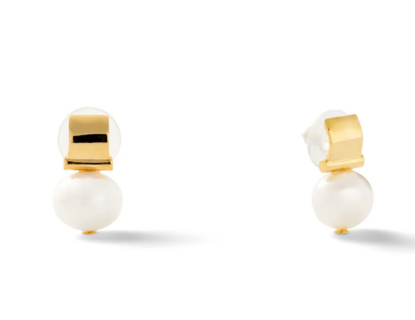 Earrings - Smooth Sculpted Baby Pebble Pearl Post