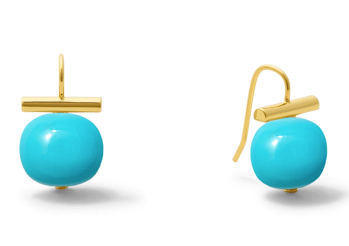 Earrings - "The Fairhope" in Turquoise/Gold