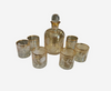 Estate Collectyion - Vintage Crystal Etched Gold Trim Decanter With Lowball Tumblers