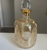 Estate Collectyion - Vintage Crystal Etched Gold Trim Decanter With Lowball Tumblers