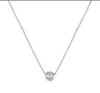 Necklace - Drilled Single Simulated Diamond in Gold or Silver
