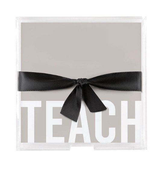 Notepad In Acrylic Tray - Teach