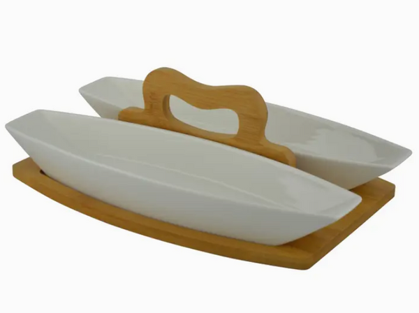 Two Oval Bowls w/ Handle