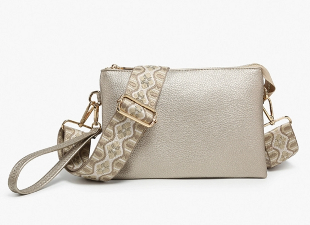 Purse - Izzy Crossbody w/Guitar Strap in Pearl