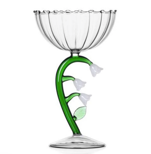 Ichendorf - Botanica Optical Champagne Bowl W/White Flowers