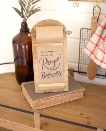 Wooden Table Top Note Roll