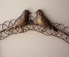 Metal Christmas Card Wreath with Two Birds