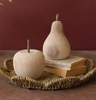 Carved Natural Wood Apple & Pear