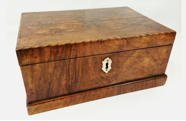 Estate Collection - Antique Burl Walnut Sewing/Jewelry Box