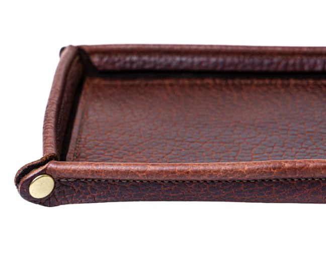 Valet Tray in Harness Leather Or Bison Leather