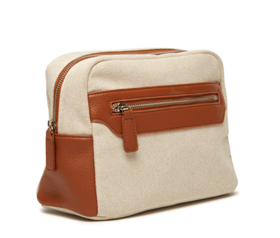 Travel Bag - Capri Cosmetic Bag - Brown or Black Trim