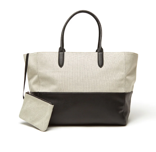 Travel Bag - Capri Tote w/Pouch - Black or Brown Trim