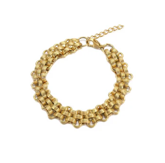 Bracelet - Satin Basket Weave Braceletin Gold