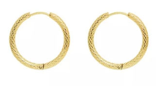 Earrings - Textured Hoops 1"