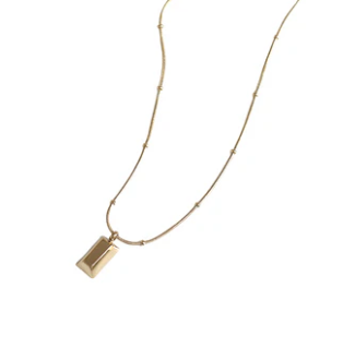 Necklace - Vertical Bar Necklace in Goldnec
