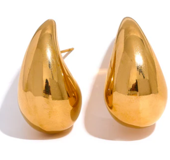 Earrings - Water Drop Hoop in Gold