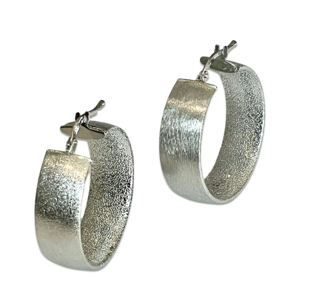 Earrings - Priscilla Hoop Earrings in Silver