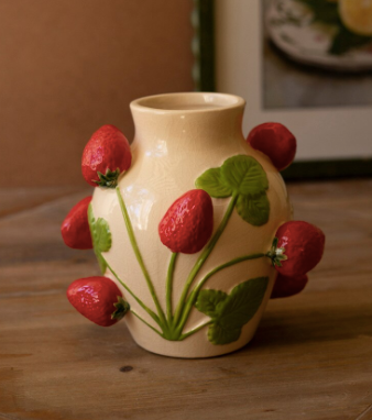 Vase - Ceramic Strawberry Vase