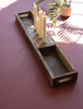 Recycled Wooden Tray with Four Taper Candle Holders