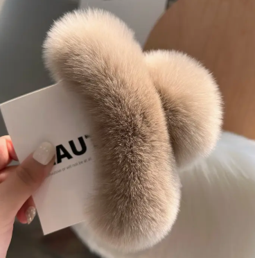Hair Accessories - Large Rex Rabbit Fur Hair Claw