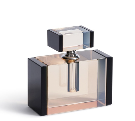 Perfume Bottle - Decorative Crystal Bottle in Tonal Black