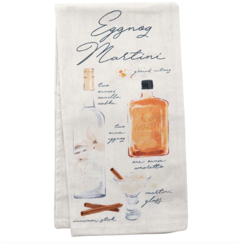 Hand Towel - Holiday Spirits Eggnog Martini