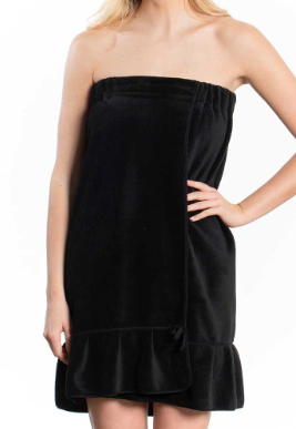 Spa Wrap with Ruffle - Black